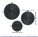 Set de 3 discos de madera negros