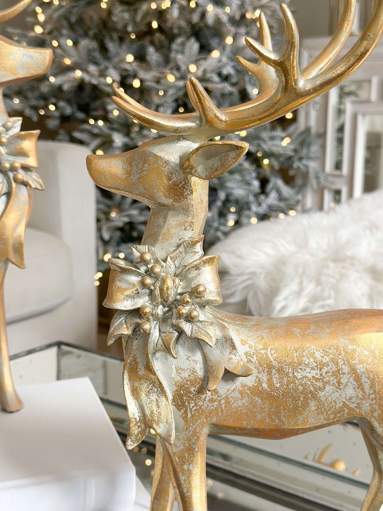 Set de 2 venados dorados con chongo