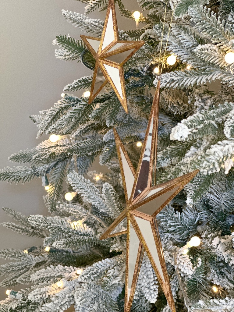 Ornamento de estrella dorada espejada (2 Tamaños)