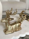 Venado dorado de metal con 6 palillos