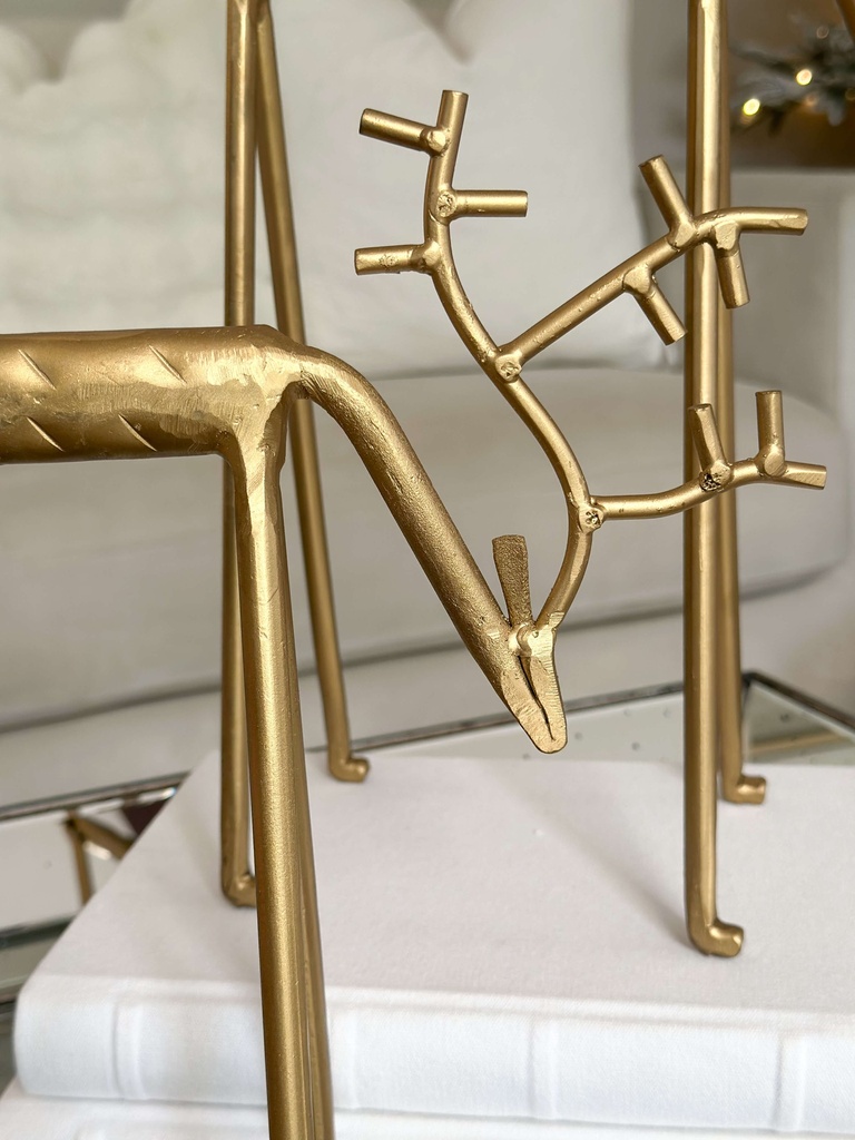 Set de 2 Venados dorados altos de metal