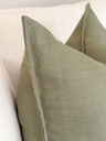 Forro de cojin verde oliva con orilla