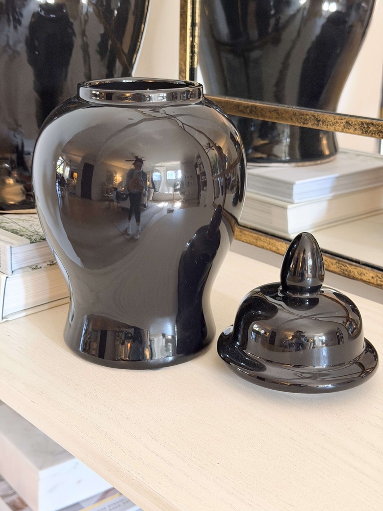 Ginger jar ivory negro (2 Tamaños)