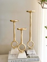 Set de 3 candelabros base marmol cuadrado