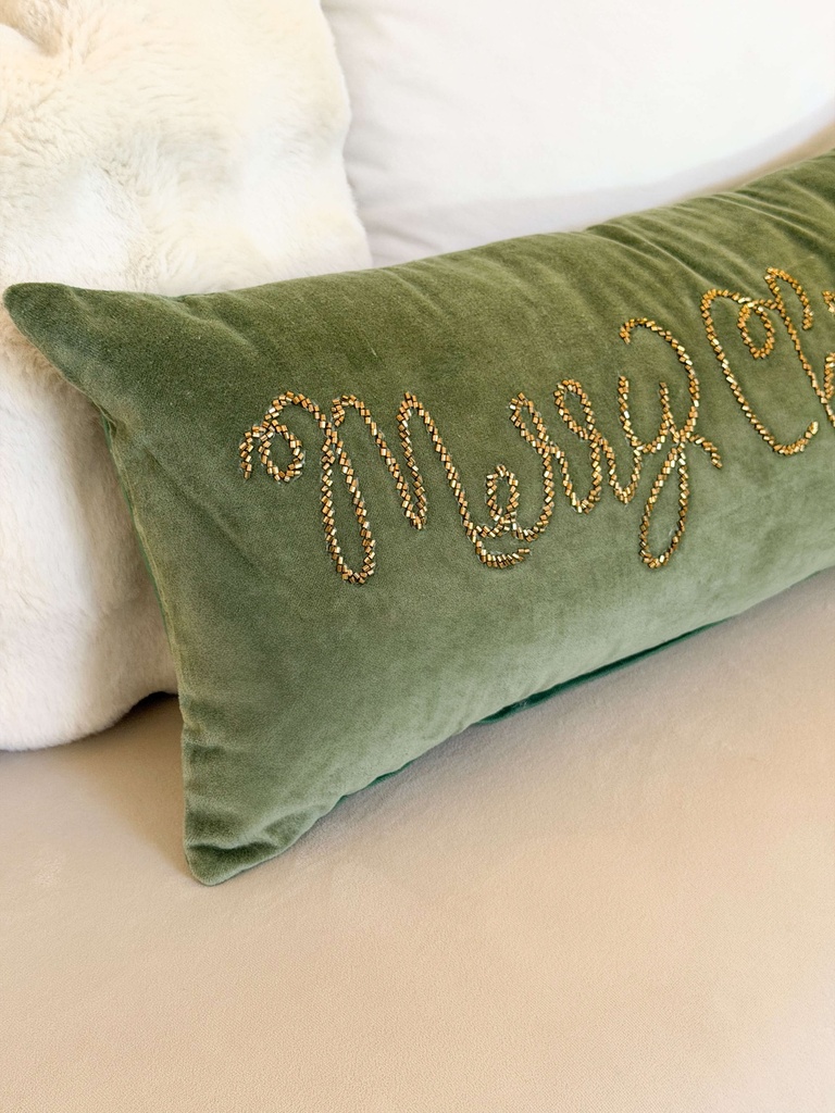 Lumbar velvet verde