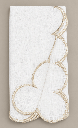 Servilleta blanca scalloped orilla champagne