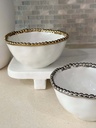 Bowl pequeño de porcelana (plateado y dorado)