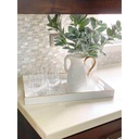 Bandeja blanca orilla dorada