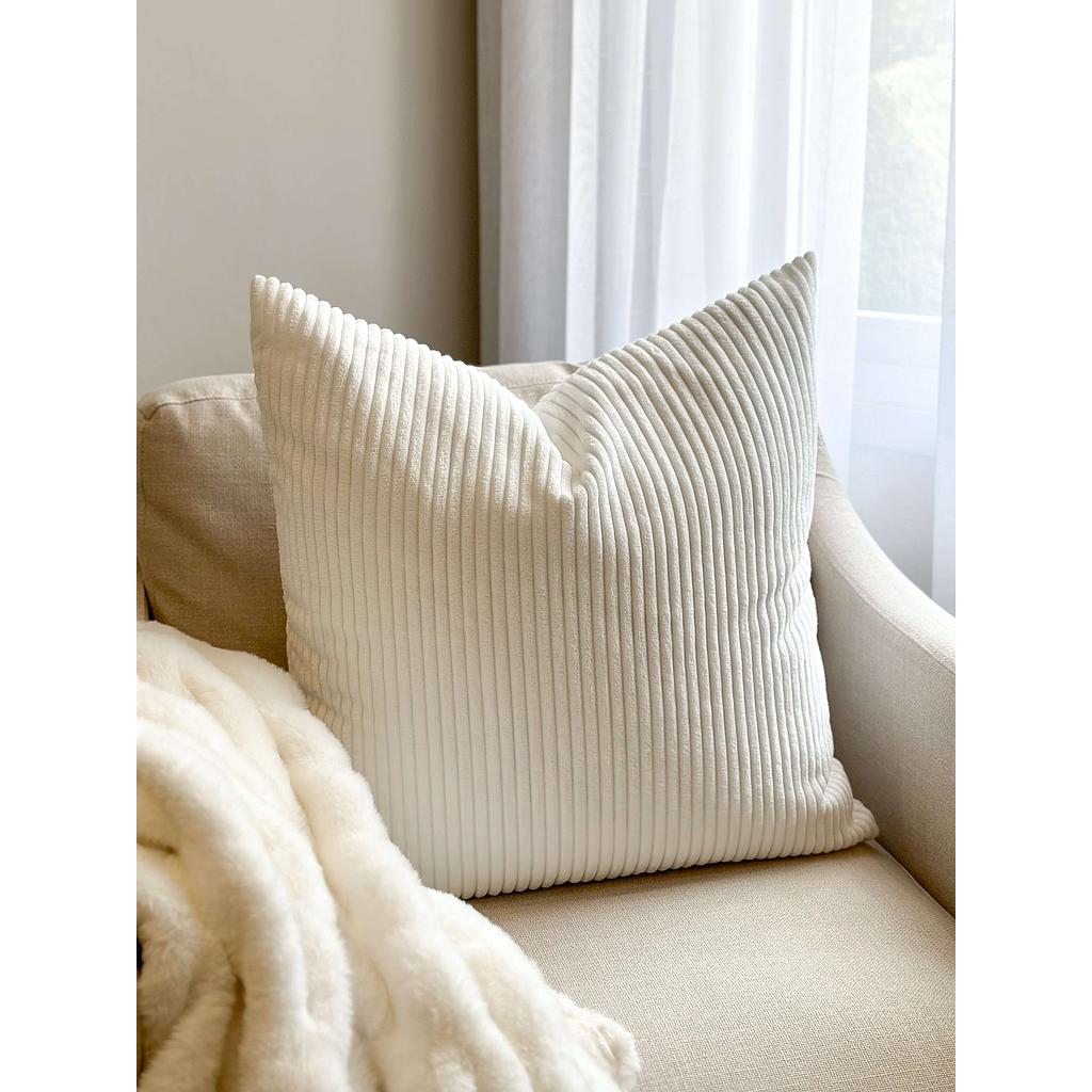Cojin Euro Blanco Corduroy