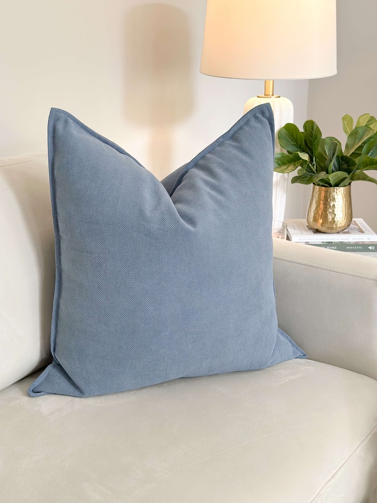 Forro de cojin euro azul medio