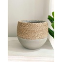 Macetera de concreto y jute