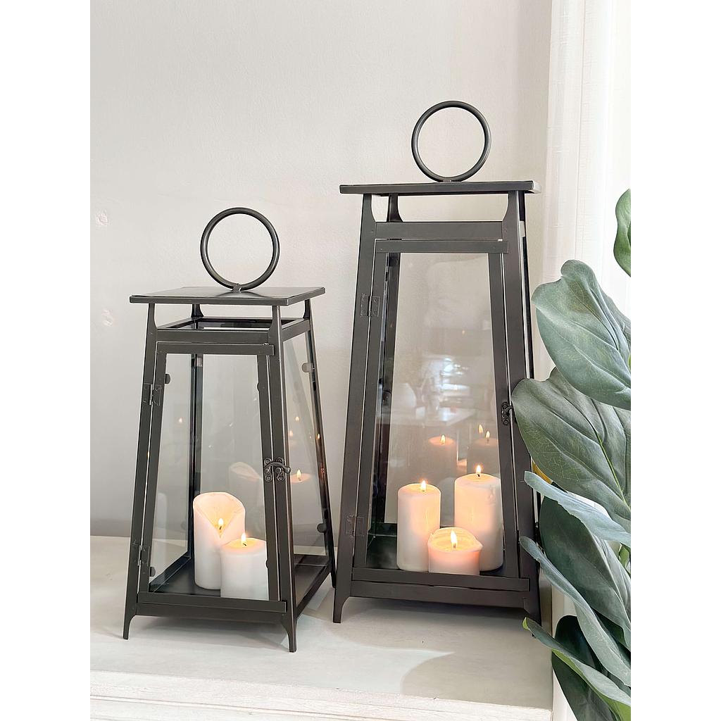 Set de 2 Linternas Cafes Altas
