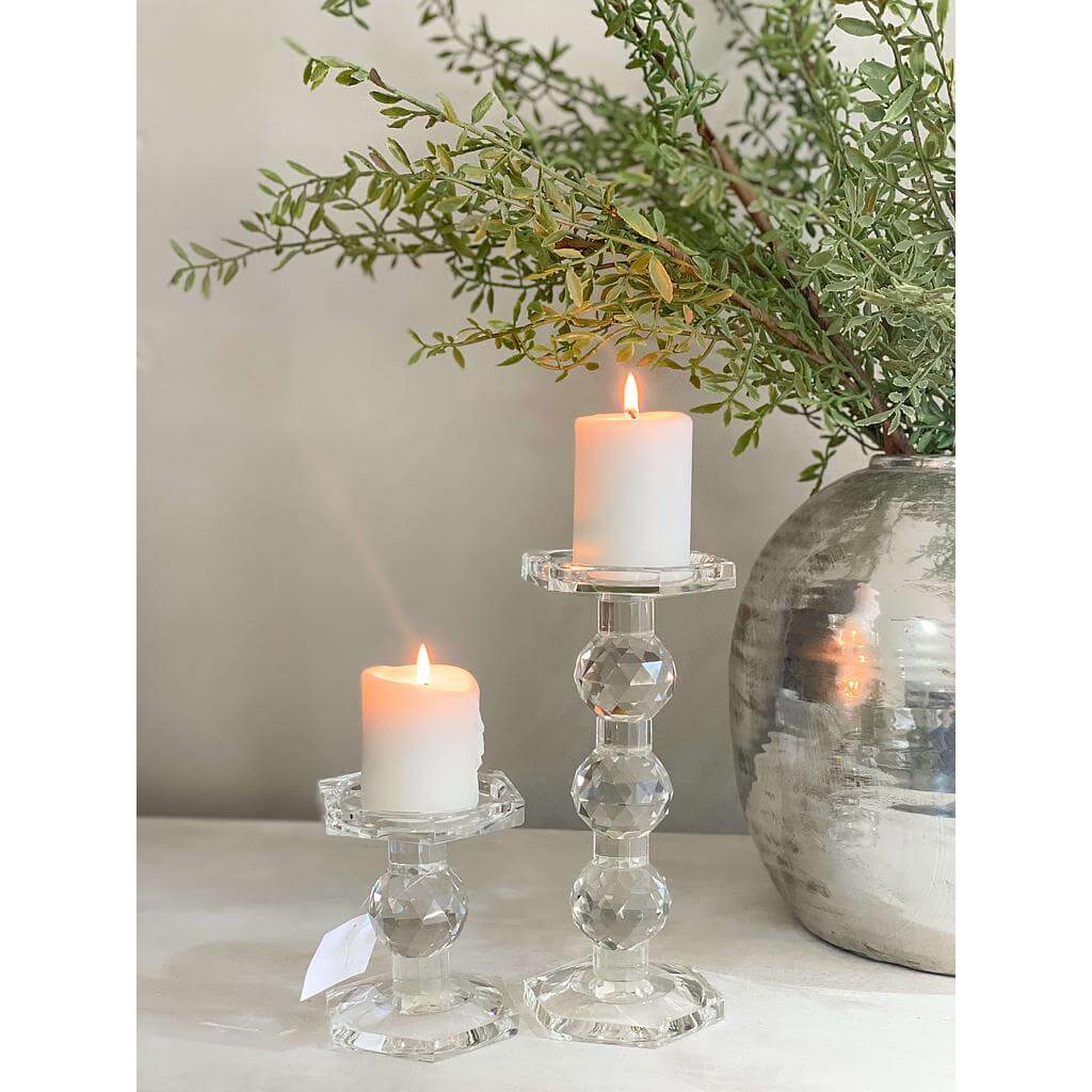 Set de 2 candelabros de cristal facetados