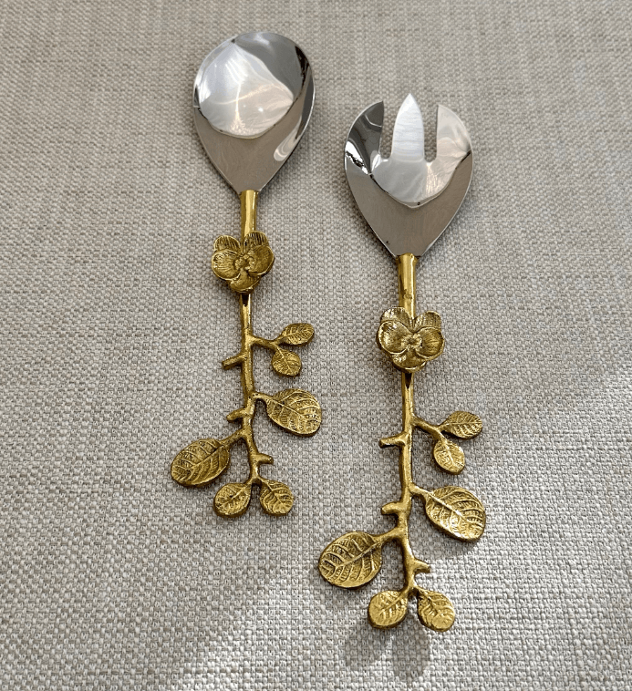 Set de 2 utensilios con detalles dorados
