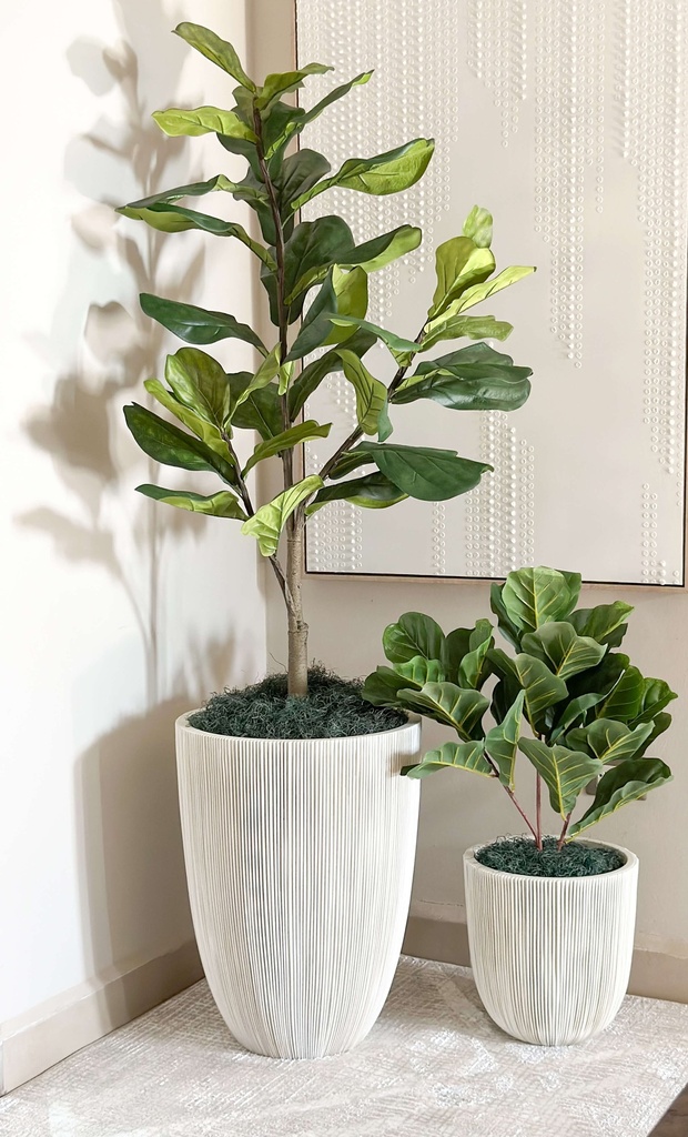 Macetera crema tallada (3 Tamaños)