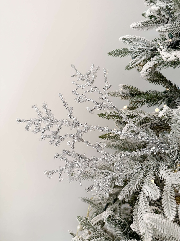 Rama plateada jeweled con cristales