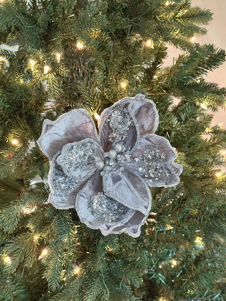 Magnolia velvet gris y plateada