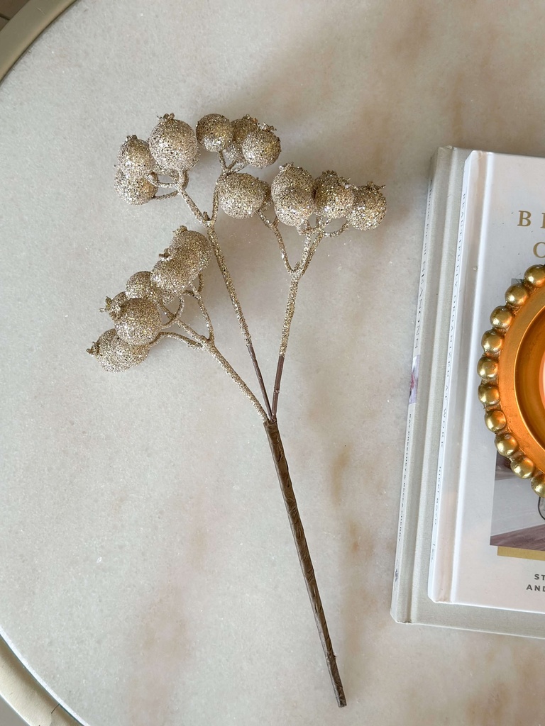 Rama de berry champagne escarchada pequeña