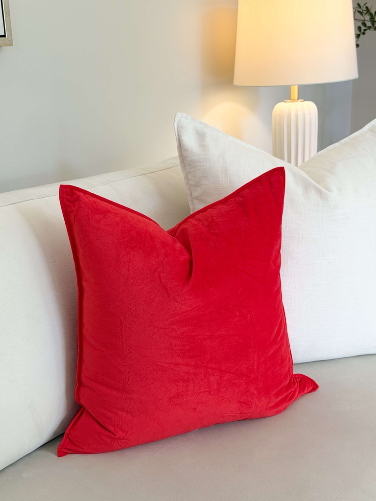 Forro velvet rojo vivo