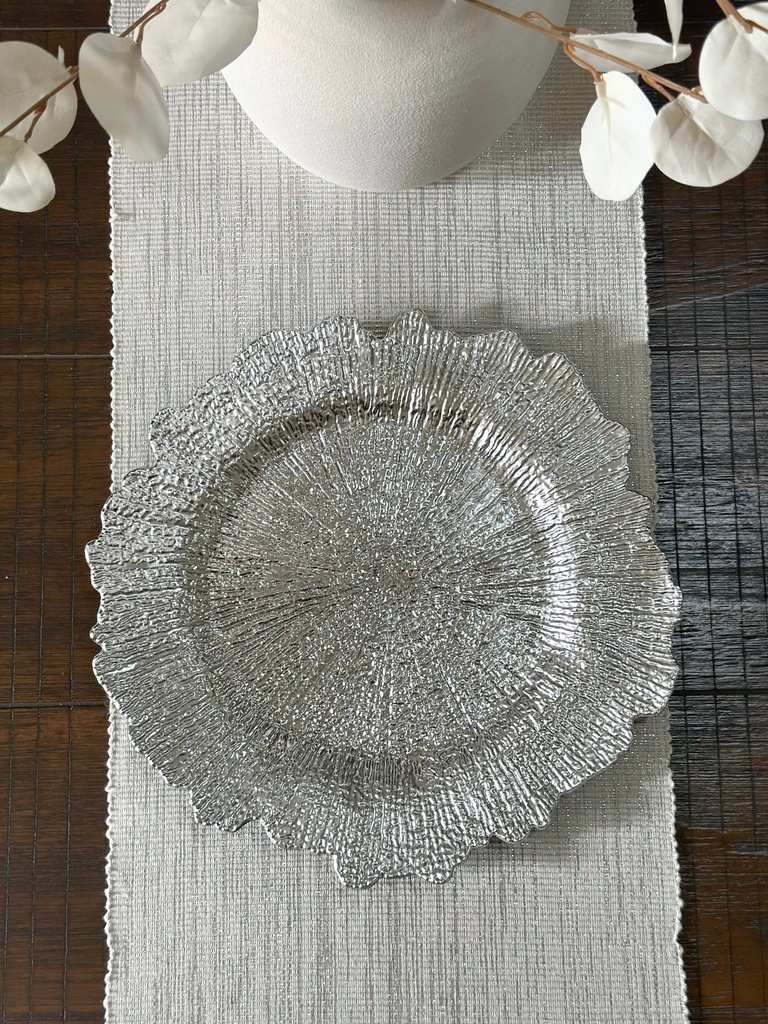 Porta plato plateado
