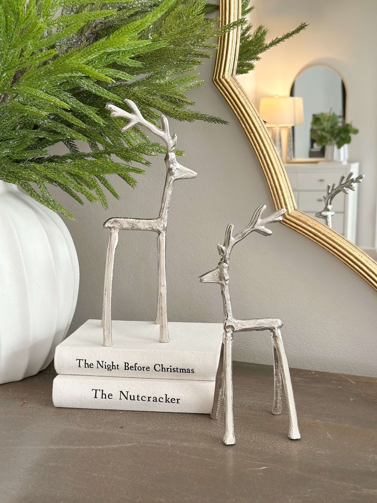 Set de 2 venados modernos plateados