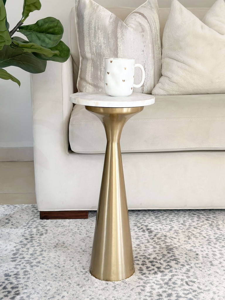 Mesita auxiliar para bebidas de marmol