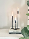 Set de 3 candelabros negros altos