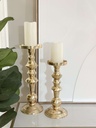 Set de 2 candelabros dorados de metal