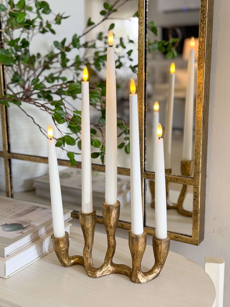 Candelabro dorado para candela conica