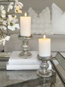 Set de 2 candelabros pequeños de mercury glass