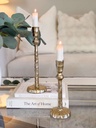 Set de 2 candelabros dorados martillados