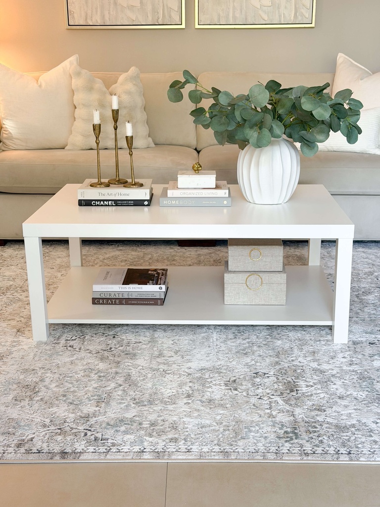 Mesa de centro rectangular blanca