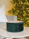 Cinta velvet verde con alambre