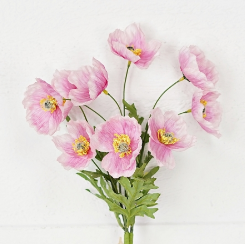 Bunch de 3 ramas poppy rosadas