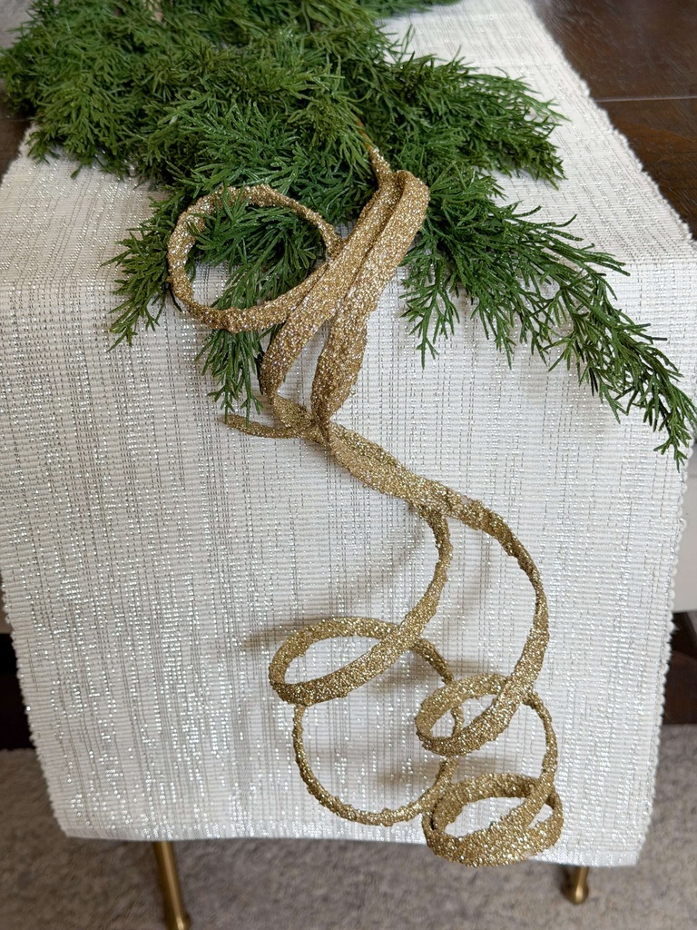 Rama curly dorada escarchada