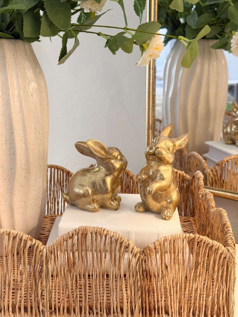 Set de 2 conejitos dorados