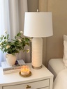 Lampara Crema ribbed de Ceramica