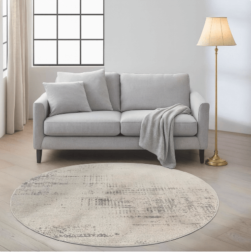 [ck953] Alfombra abstracta moderna redonda
