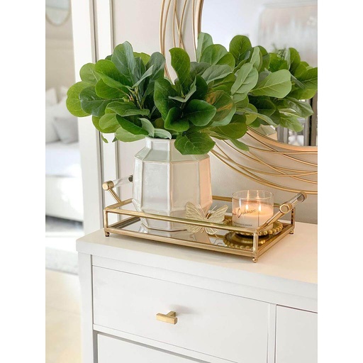 Azafate de metal con agarraderas de acrilico