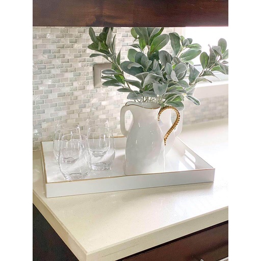 [42543] Bandeja blanca orilla dorada