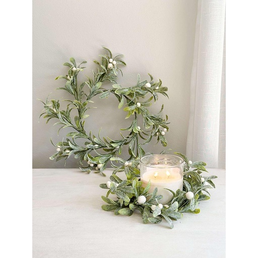 Corona Mistletoe Escarchada (2 Tamaños)