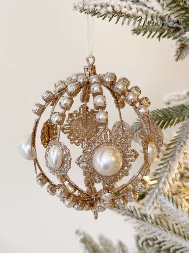 [53975A] Esfera filigrama de perlas mediana