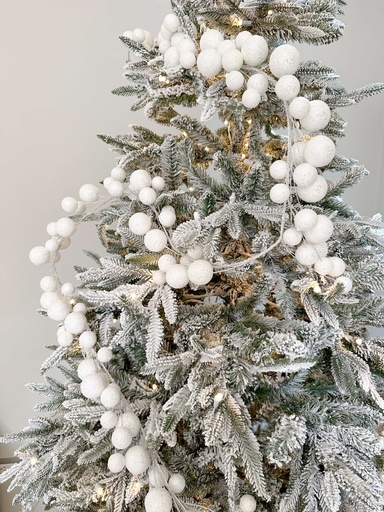 [G4202448] Guirnalda pelotas blancas escarchadas