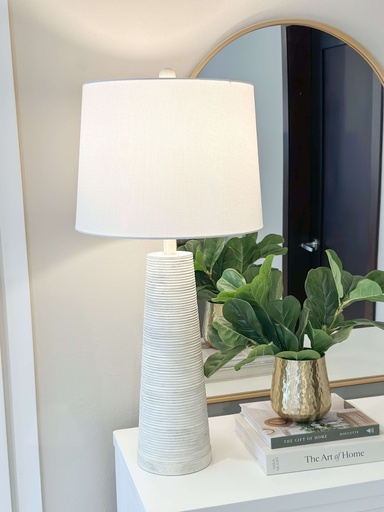 [L333327] Lampara gris white wash lineas horizontales
