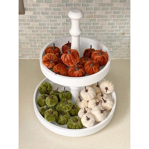 Set de 12 mini velvet pumpkins