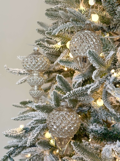 [54753B] Set de 3 ornamentos plateado filial