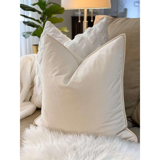 Forro de Cojin Velvet Crema
