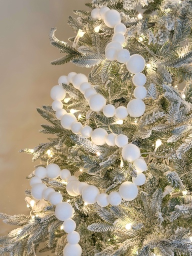 [54442E] Guirnalda de pom pom blanca