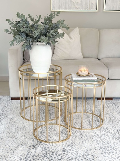 Mesa Auxiliar de Metal y espejo (3 tamaños)