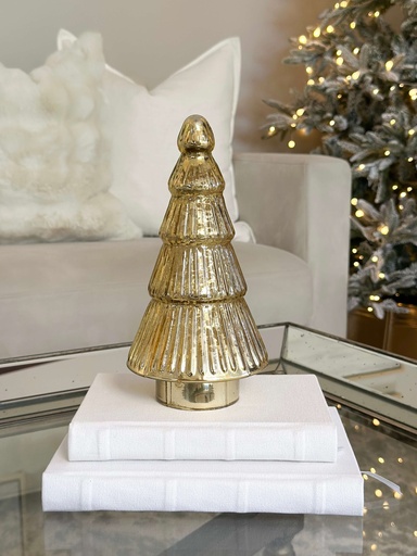 [71713] Arbolito alto dorado de mercury glass